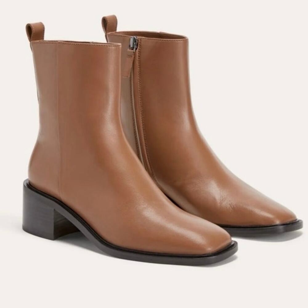 Everlane The City Boot in Saddle Brown Nappa Leather NEW!
